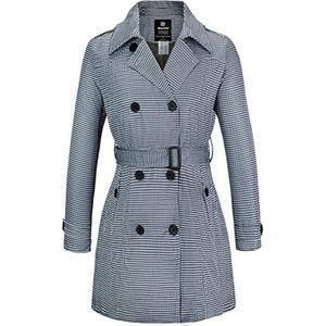 Light Blue-Grey Trench Coat with Belted Waist and Notched Lapels